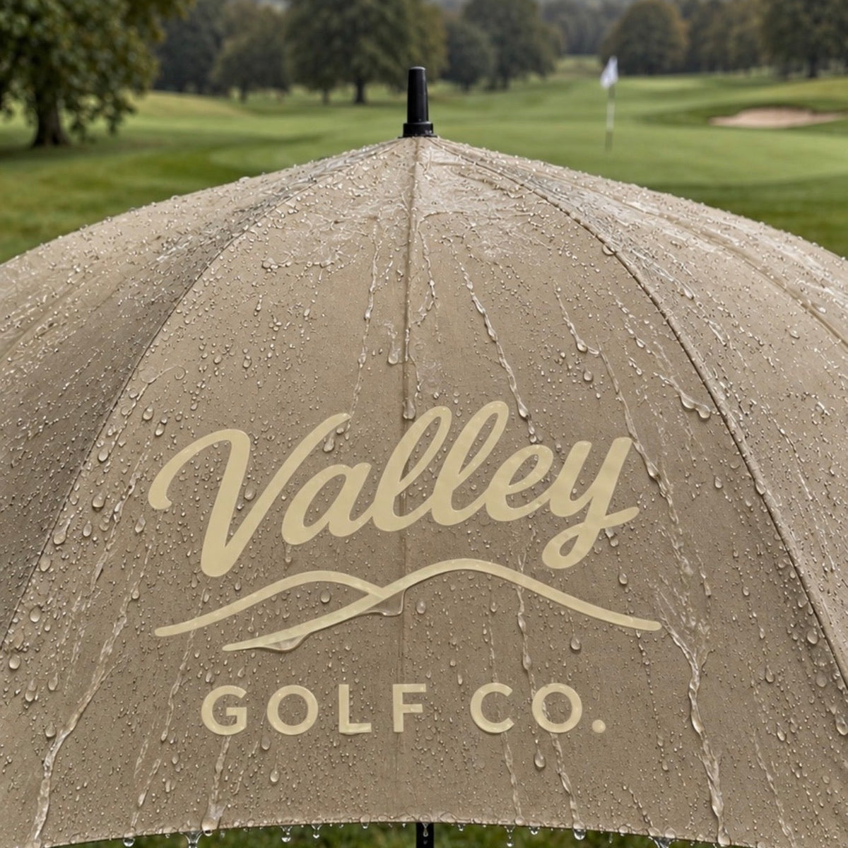 Valley Golf Co beige golf umbrella