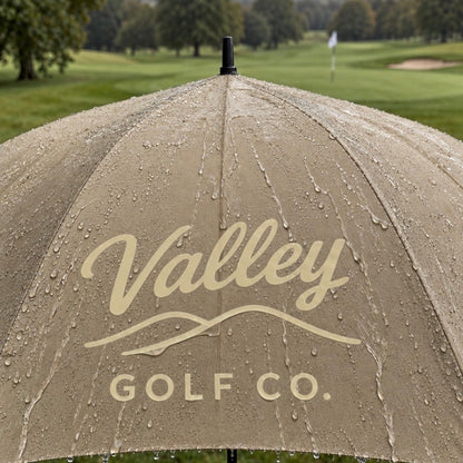 Valley Golf Co beige golf umbrella