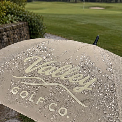 Valley Golf Co beige golf umbrella
